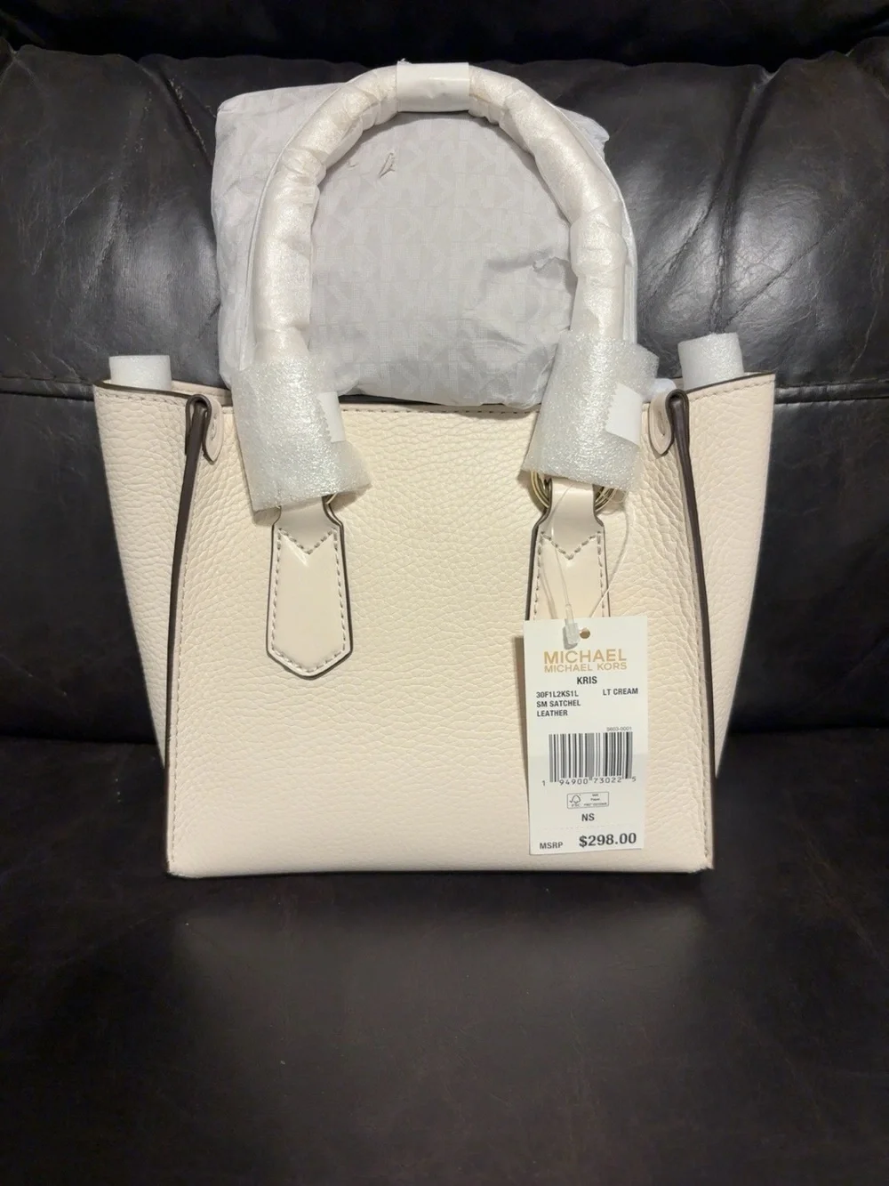 Michael Kors Cream Pebbled Leather Satchel